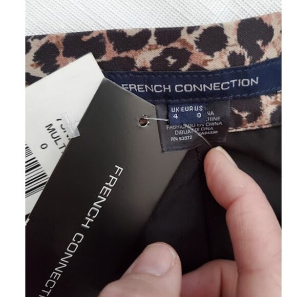 NWT French Connection Leopard Print Mini Skirt 90s/Y2K Revival Rocker Chic Sz 0 - Picture 3 of 9